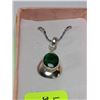Image 1 : NATURAL GREEN EMERALD .925 SILVER PENDANT