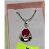 Image 1 : NATURAL RED RUBY .925 SILVER PENDANT