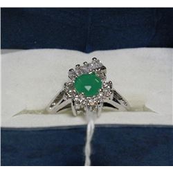 .925 SILVER NATURAL EMERALD RING