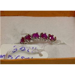 .925 STERLING SILVER NATURAL RUBY RING - SIZE 8