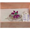 Image 1 : .925 SILVER SZ 8.5 RUBY, CZ & EMERALD