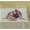 Image 1 : .925 SILVER SZ 7 RING WITH RUBY & CZ