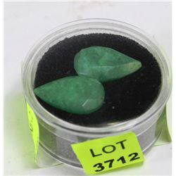 NATURAL EMERALD GEMSTONE - 2 PIECES 16.5CT