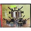 Image 1 : 22 PC STAINLESS STEEL FONDUE SET WITH LAZY SUSAN