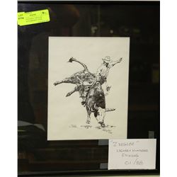 FRAMED ETCHING "ZIEGLER" SIGNED & #1 OF 88