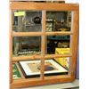 Image 1 : VINTAGE WOOD FRAMED WINDOW MIRROR - 25" X 21.5"
