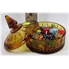 Image 1 : ART GLASS CANDY DISH FILLED WITH ART GLASS CANDY