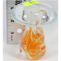 ART GLASS MUSHROOM PAPER WEIGHT