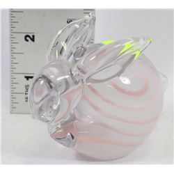 ART GLASS BUNNY PAPER WEIGHT