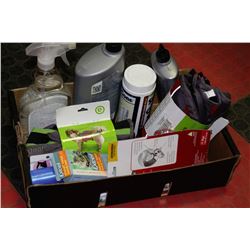 BOX OF BRAND NEW ASSORTED DOG/CAT CARE ITEMS