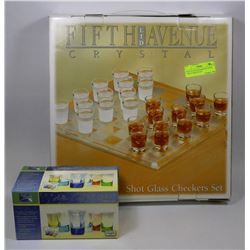 SHOT GLASS CHECKERS SET WITH 7-PIECE SHOT GLASS