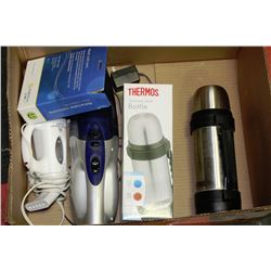 BOX WITH NEW THERMOS,RETRACTABLE CLOTHES LINE,