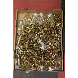 BOX OF BRASS FITTINGS