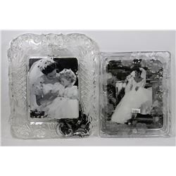 PAIR OF CRYSTAL PHOTO FRAMES - 7" X 9" & 8" X 10