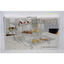 FIFTH AVENUE 3-TIER CRYSTAL BUFFET SERVER