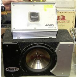 CLARION AMP AND SUBWOOFER
