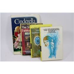 BAG WITH VINTAGE 1970 CINDERELLA BOOK, NANCY DREW