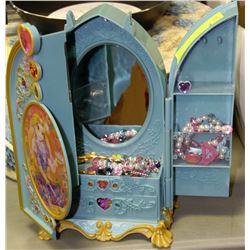 DISNEY PRINCESS  JEWELLERY BOX WITH CONTENTS