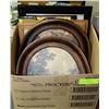 Image 1 : BOX OF PICTURES INCL VINTAGE LOOKING OVAL FRAMED