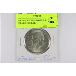 US 1971 S EISENHOWER PROOF SILVER DOLLAR