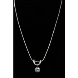 1950'S ITALY .925 SILVER SNAKE CHAIN & RHINESTONE