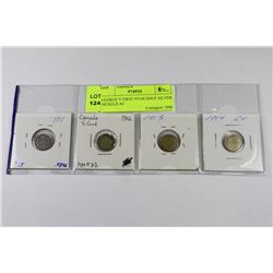 GEORGE V FIRST YEAR ISSUE SILVER NICKELS X4