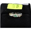 Image 1 : LADIES .925 SILVER EMERALD RING