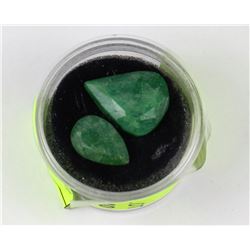 NATURAL EMERALD GEMSTONE - 2 PIECES 25.5CT