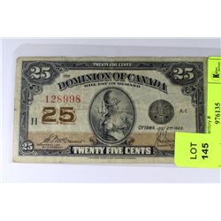 1923 CANADIAN SHINPLASTER