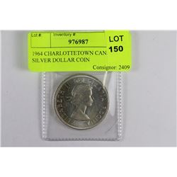 1964 CHARLOTTETOWN CANADA SILVER DOLLAR COIN