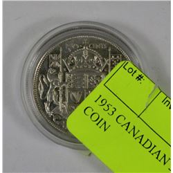 1953 CANADIAN 50 CENT SILVER COIN