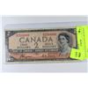 Image 1 : 1954 CANADIAN $2 DOLLAR DEVILS FACE  BILL