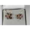Image 1 : PAIR OF NATURAL GARNET 14KT YELLOW GOLD EARRINGS