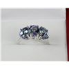 Image 1 : 14KT WHITE GOLD NATURAL TANZANITE RING W/ COA