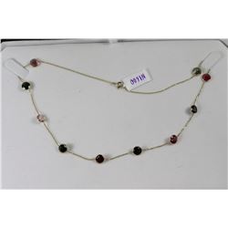 10KT GOLD TOURMALINE NECKLACE W/ COA