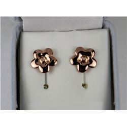 #34-ROSE-GOLD PLATED STERLING SILVER DIAMOND