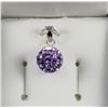 Image 1 : #47-STERLING SILVER PURPLE CUBIC ZIRCONIA SPHERE