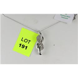 #30-STERLING SILVER DIAMOND (0.15CT) PENDANT W/COA