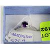 Image 1 : .925 STERLING SILVER NATURAL AMETHYST & CZ RING