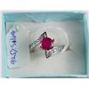 Image 1 : RUBY & .925 SILVER (W/ CZ) SIZE 6 RING