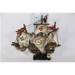 WOODEN SHIP ORNAMENT
