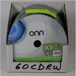 60 PACK CD RW BLANK DISK MEDIA