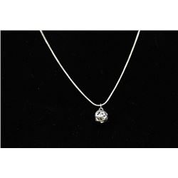 .925 SILVER SNAKE CHAIN W/ BALL PENDANT - 22"