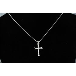 VINTAGE ITALY .925 SILVER CHAIN WITH RHINESTONE