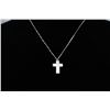 Image 1 : .925 SILVER CHAIN WITH MOTHER OF PEARL CROSS