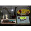 Image 1 : ESTATE VINTAGE TINS WITH PENS AND PIPE