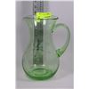 Image 1 : LARGE GREEN ETCHED GLASS PITCHER