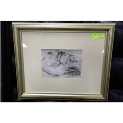 MOUNT GERARD 2007 FRAMED MOUNTAIN SKETCH