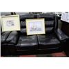 Image 2 : NEW BLACK LEATHERETTE RECLINING SOFA WITH LOVE