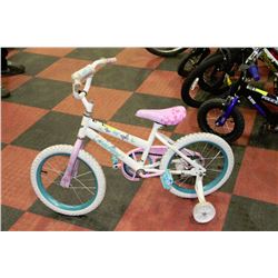 HUFFY GIRLS BIKE WITH TRAINING WHEELS